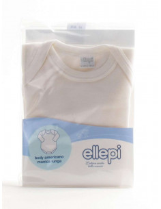 Long-sleeved wool and cotton baby bodysuit Ellepi 809 2
