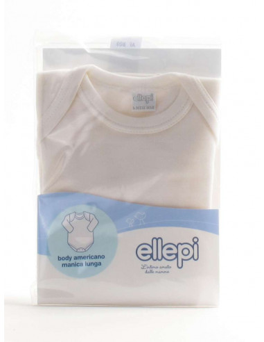 Long-sleeved wool and cotton baby bodysuit Ellepi 809 Long-sleeved wool and cotton baby bodysuit Ellepi 809