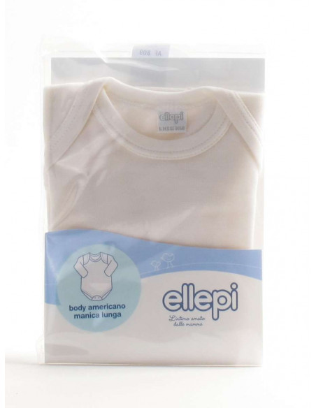 Long-sleeved wool and cotton baby bodysuit Ellepi 809 Long-sleeved wool and cotton baby bodysuit Ellepi 809