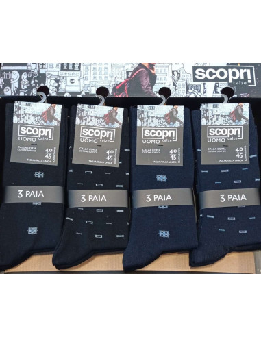 Group of 3 warm cotton short socks Scopri Calze Caserta