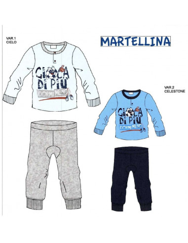 Pigiama neonato in jersey di cotone Martellina PM10105