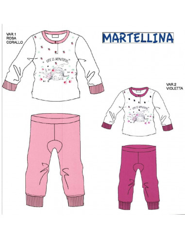 Pigiama neonata in jersey di cotone Martellina PM10100