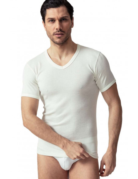 Maglia uomo lana-cotone a V Oltremare 840 Maglia uomo lana-cotone a V Oltremare 840