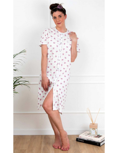 Women's cotton jersey clinic nightdress with half sleeves Silvia 42321