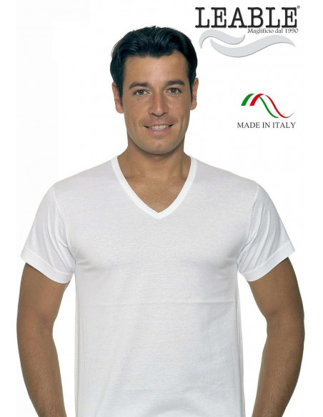 Group 3 mercerized cotton V neck t-shirt Leable 1472 Group 3 mercerized cotton V neck t-shirt Leable 1472