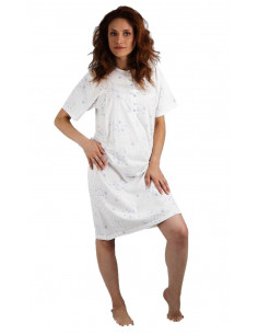 Women's half sleeves cotton jersey nightdress Silvia 1028