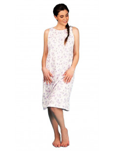 Women's wide shoulder cotton jersey nightdress Silvia 1020