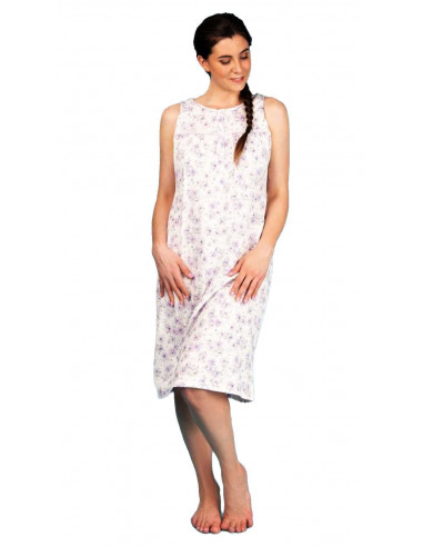 Women's wide shoulder cotton jersey nightdress Silvia 1020