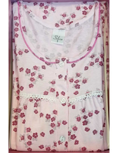 Women's wide shoulder cotton jersey nightdress Silvia 1020 2