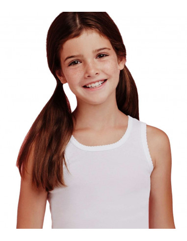 Girl's wide shoulder cotton vest Ellepi 8227