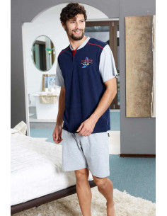 Men's cotton jersey short pajamas Navigare 141300