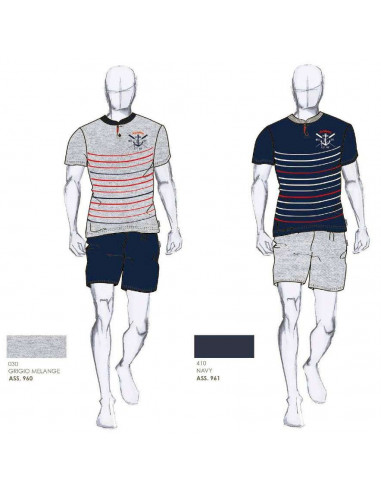 Men's cotton jersey short pajamas Navigare 141301 Men's cotton jersey short pajamas Navigare 141301