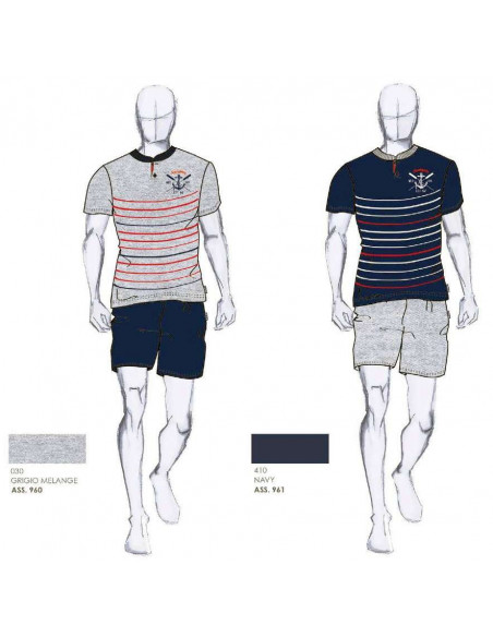 Men's cotton jersey short pajamas Navigare 141301 Men's cotton jersey short pajamas Navigare 141301