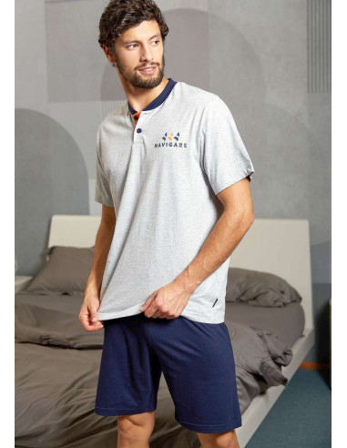 Men's cotton jersey short pajamas Navigare 141312
