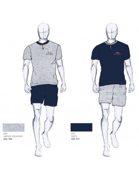 Men's cotton jersey short pajamas Navigare 141312 Men's cotton jersey short pajamas Navigare 141312