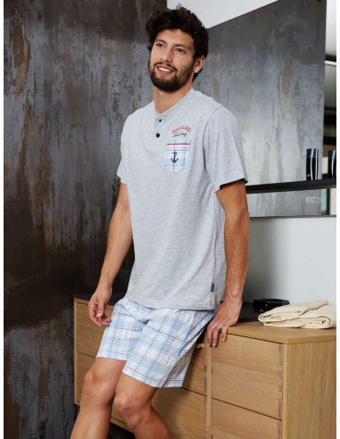 Men's cotton jersey short pajamas Navigare 141304