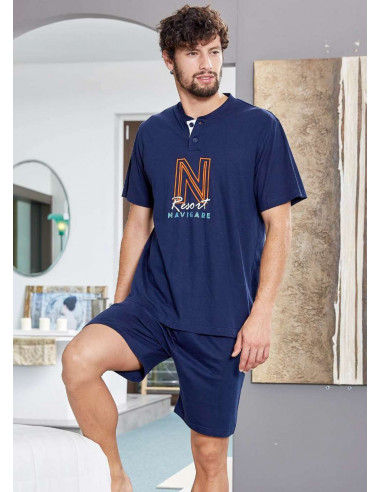 Men's cotton jersey short pajamas Navigare 141313