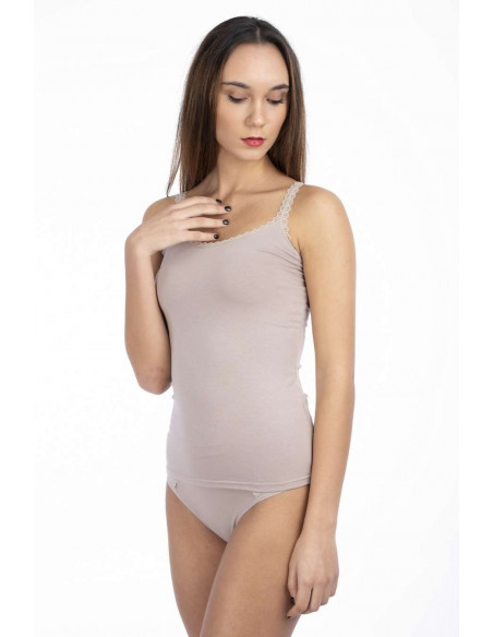 Canottiera donna spallina in cotone modal Lajole C10
