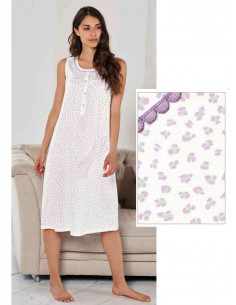 Wide shoulder nightdress in cotton jersey Linclalor 74452