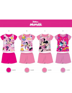 Girl's cotton jersey short pajamas Disney Minnie MIN0301