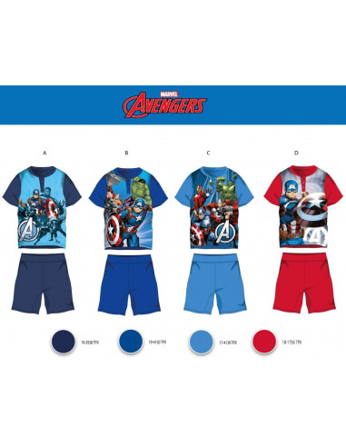 Pigiama da bambino corto in cotone Marvel Avengers AVE0304