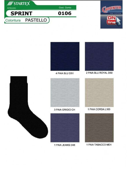 Gruppo 12 calzini corti in cotone elasticizzato Carpenter 0106