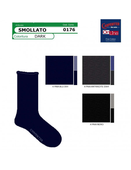 Group of 6 elastic cotton men LOOSENED short socks Carpenter 0176