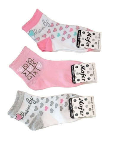 Group 3 pairs short socks for girl Mafer 7060