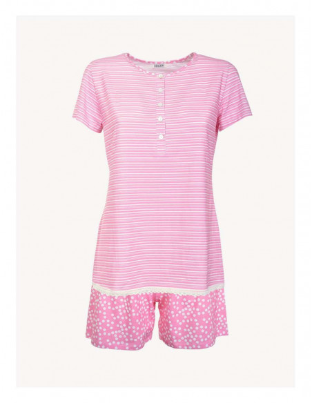 Pigiama donna in cotone a manica corta SieLei Funny Mix FM11