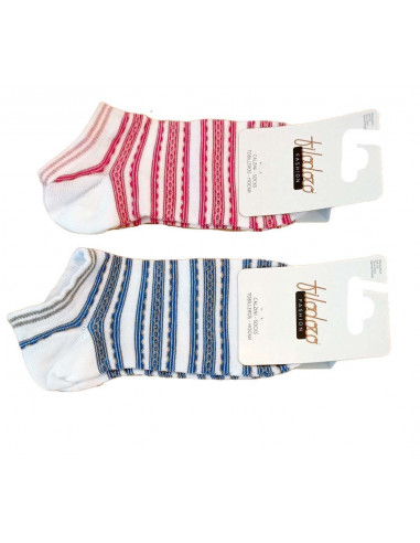 Women's stretch cotton short socks Filodoro Greca