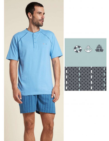 Men's short cotton jersey pajamas Karelpiu' KC2222