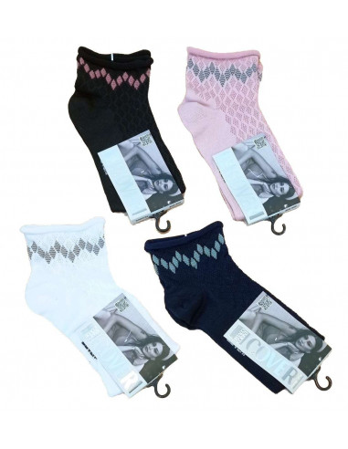 Women's loosened stretch cotton short socks Coveri Easy-7