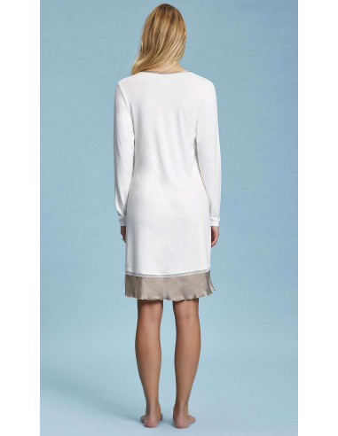 Woman viscose and saten long sleeves nightdress Andra 7399 Woman viscose and saten long sleeves nightdress Andra 7399