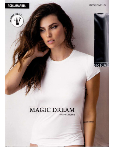 Women half sleeves stretch bamboo t-shirt Magic Dream Acquamarina