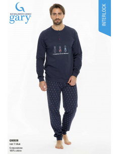 Men's warm cotton jersey pajamas Gary Q60036