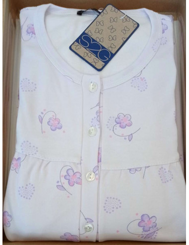 Camicia da notte donna in cotone caldo Stella Due Gi D8616