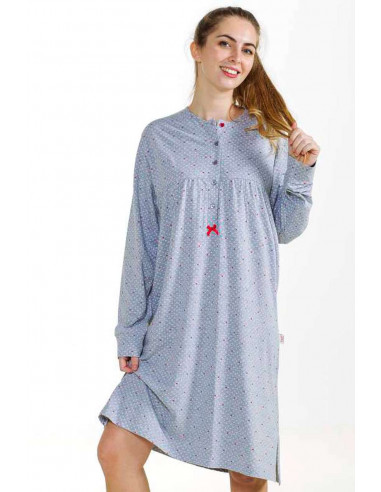 Camicia da notte donna in cotone caldo Stella Due Gi D8616