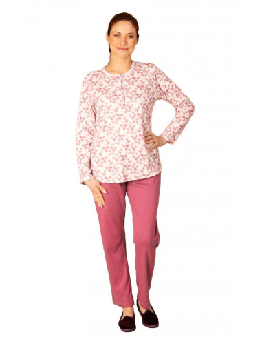 Women's warm cotton jersey pajamas Silvia 42616