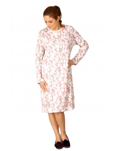 Women's warm cotton jersey nightdress Silvia 42502