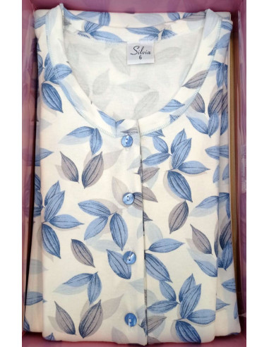 Camicia da notte donna in jersey di cotone caldo Silvia 42502 Camicia da notte donna in jersey di cotone caldo Silvia 42502