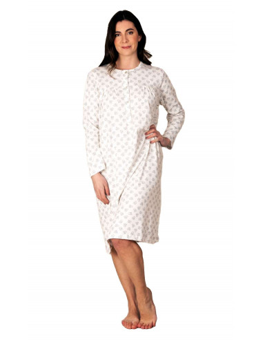 Women's warm cotton jersey nightdress Silvia 42506