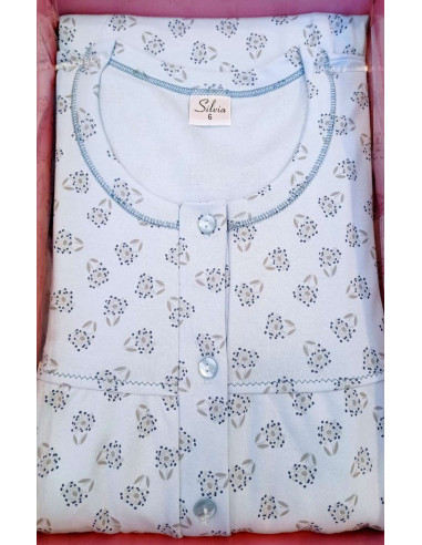 Camicia da notte donna in jersey di cotone caldo Silvia 42506 Camicia da notte donna in jersey di cotone caldo Silvia 42506