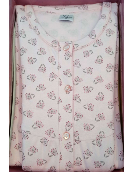 Camicia da notte donna in jersey di cotone caldo Silvia 11986 Camicia da notte donna in jersey di cotone caldo Silvia 11986