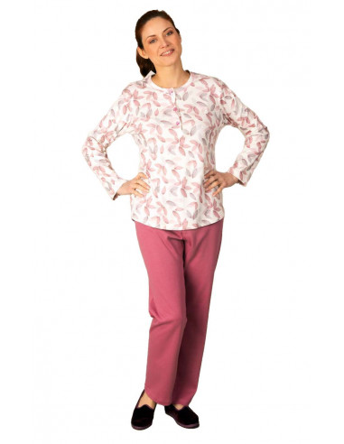 Women's warm cotton jersey pajamas Silvia 42606