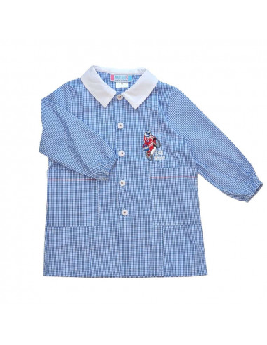 Boy smock for asylum by Andy&Gio' 90178 Squares White/Sky blue