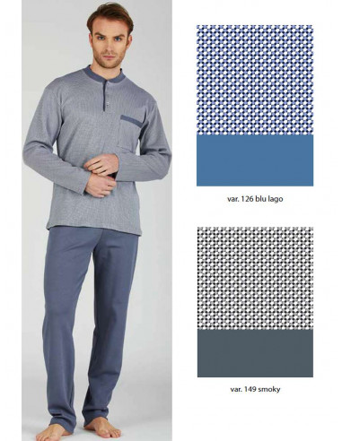 Men's warm cotton jersey pajamas without cuffs Bip Bip 7002