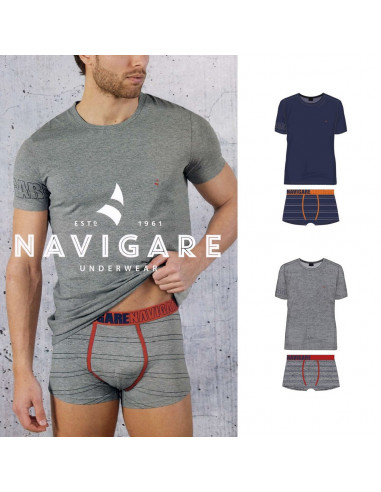Men's set with t-shirt and boxer Navigare 11698