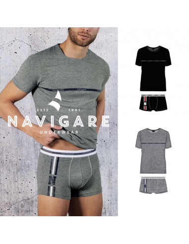 Men's set with t-shirt and boxer Navigare 11696