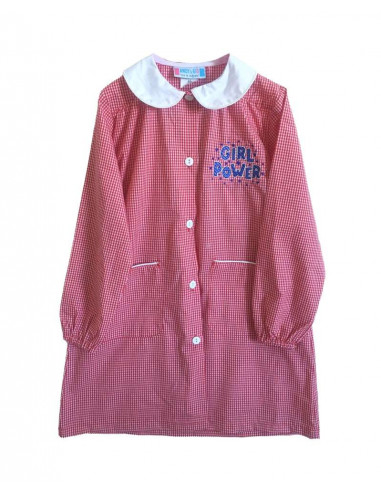 Girl smock for school Andy&Gio' 90181 Squared Red/White