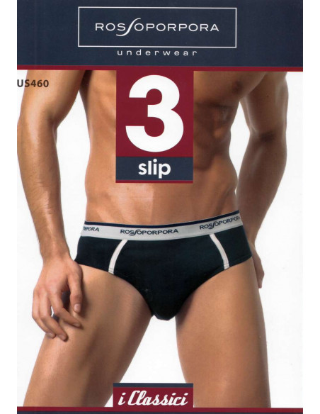 Gruppo 3 slip uomo in cotone elasticizzato Rosso Porpora US460 Gruppo 3 slip uomo in cotone elasticizzato Rosso Porpora US460